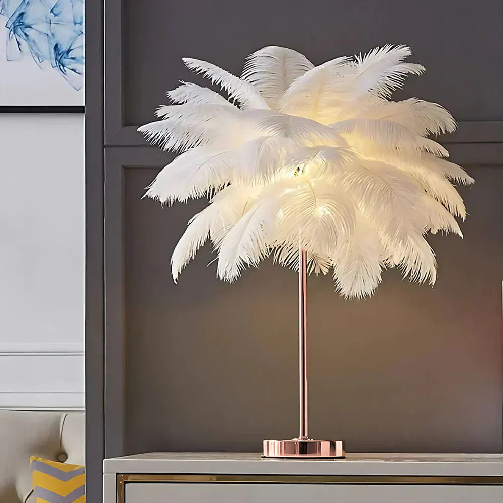 מנורת FeatherLuxe Glow | אור רך ואווירתית לחדרי מגורים