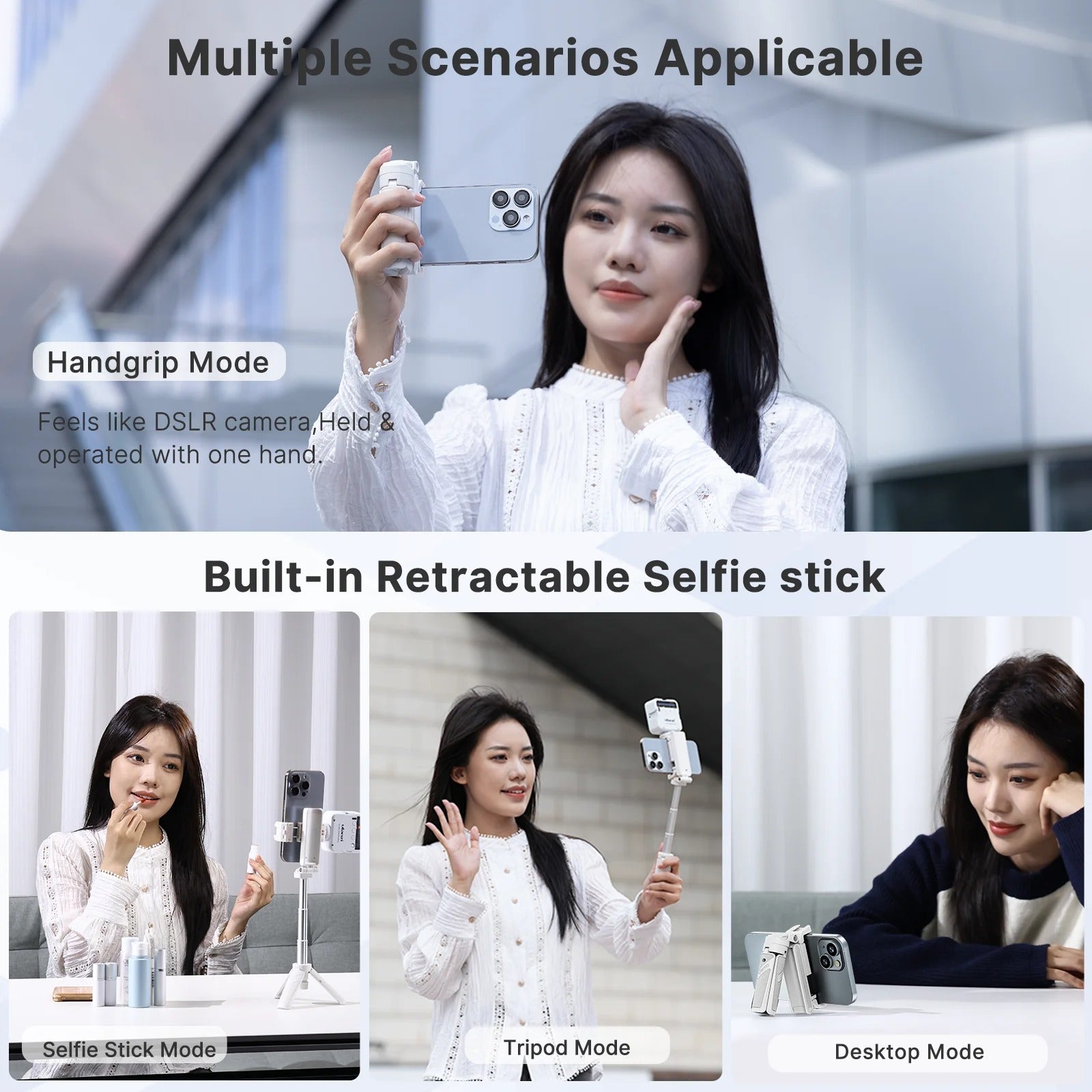 LumaFlex Bluetooth Selfiestang med 360° roterende holder