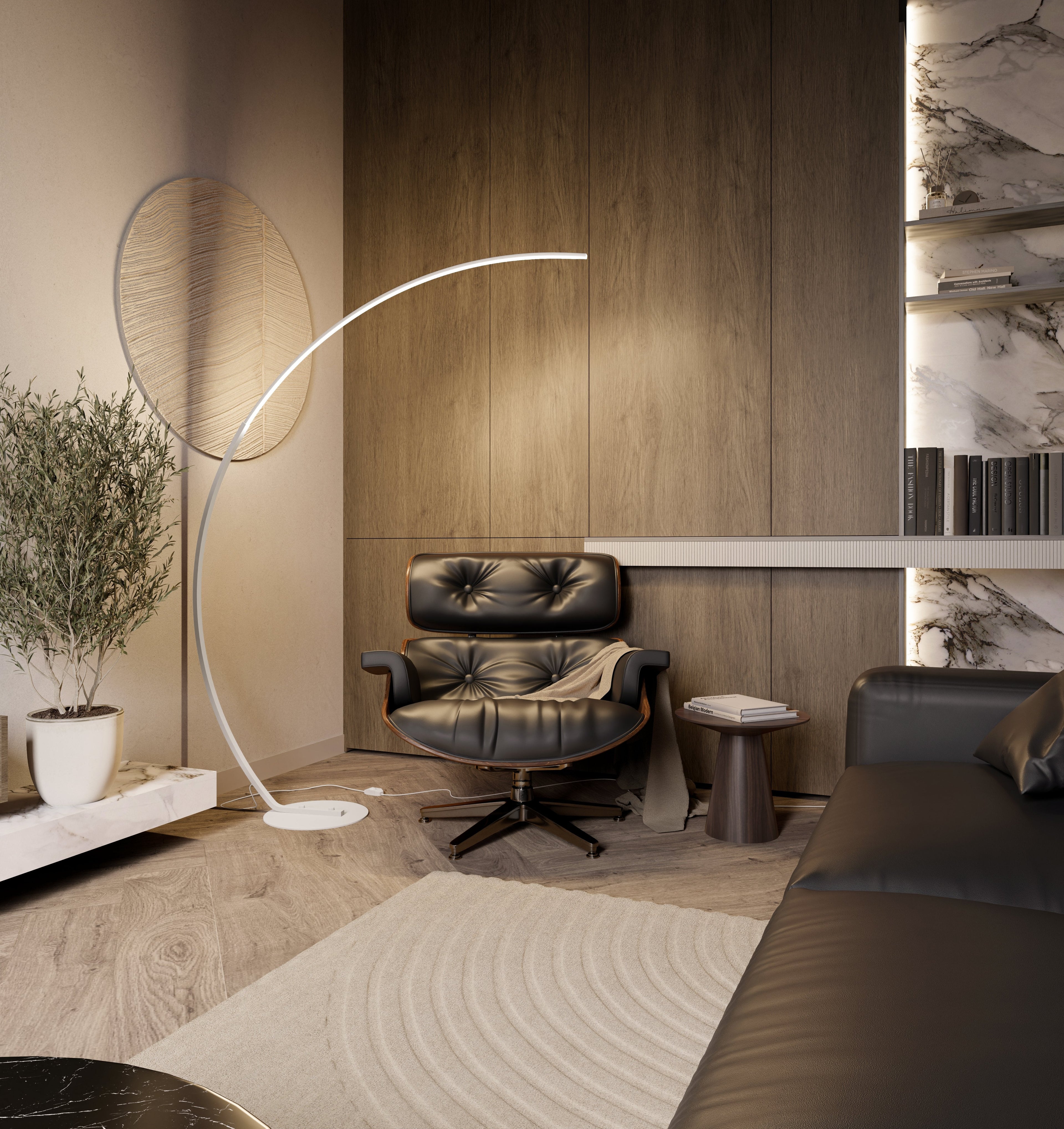 LumaArc LED-golvlampa med fotströmbrytare, 2700K dimbar