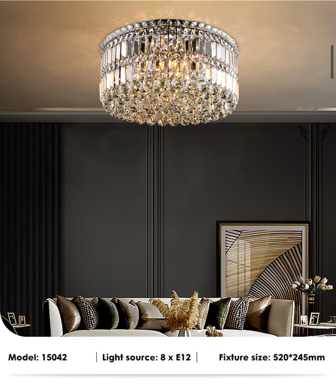 Chandeliers in Jade Crystal