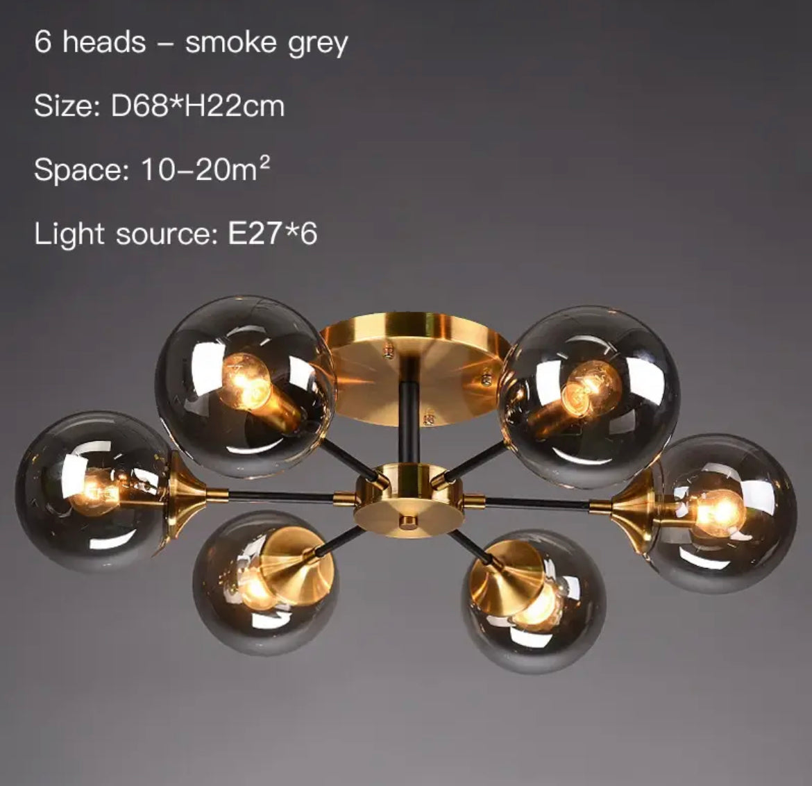 Glass Globe Chandelier in Jade