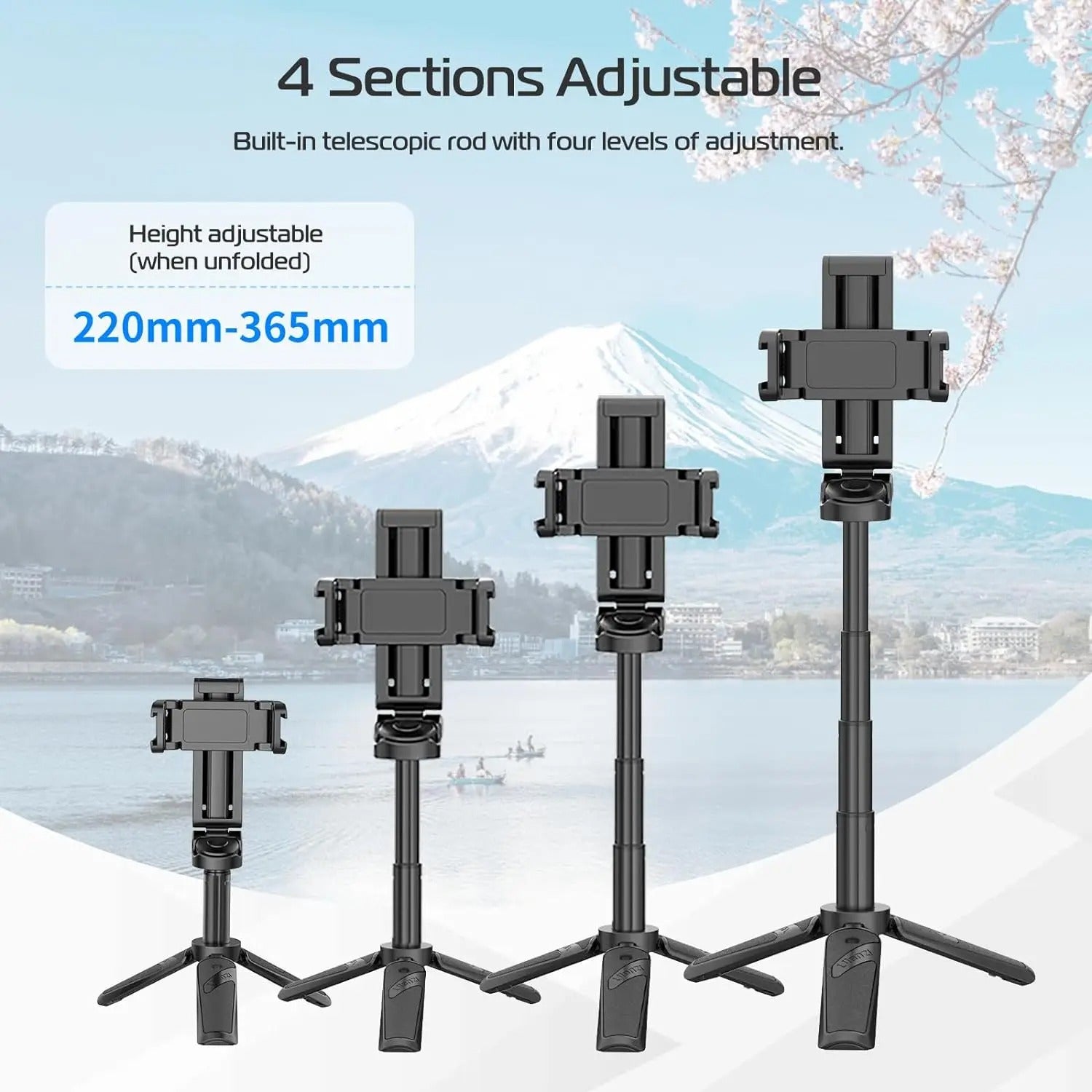 LumaFlex Bluetooth Selfiestang med 360° roterende holder