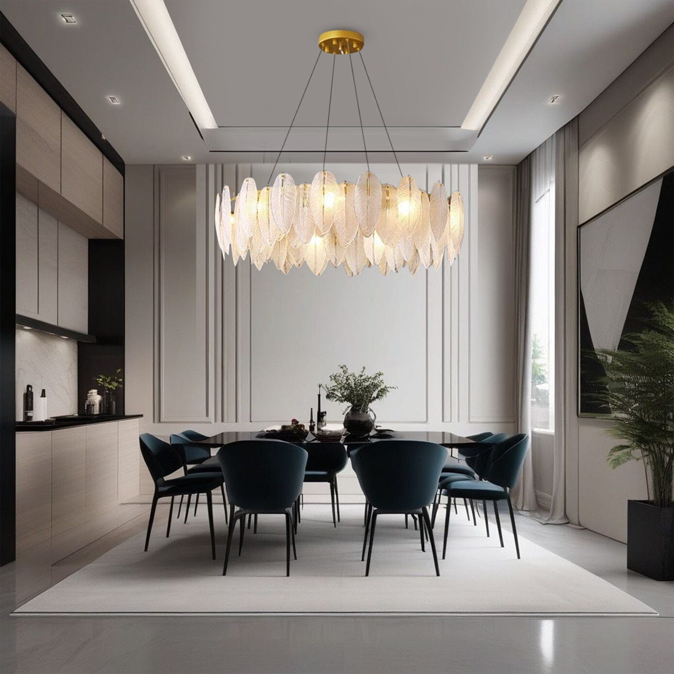 Plumed Chandelier