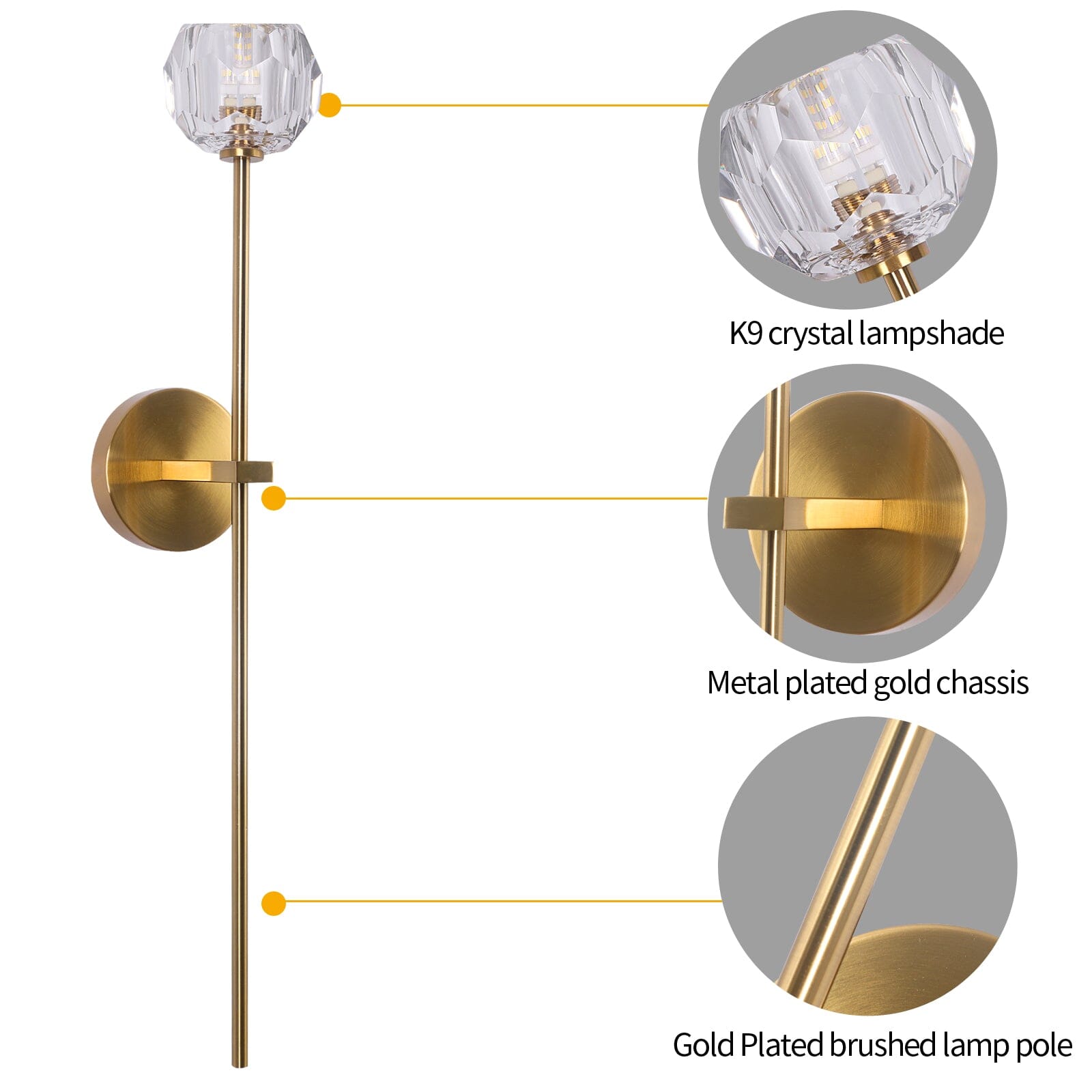 Apliques de pared de cristal Lareine