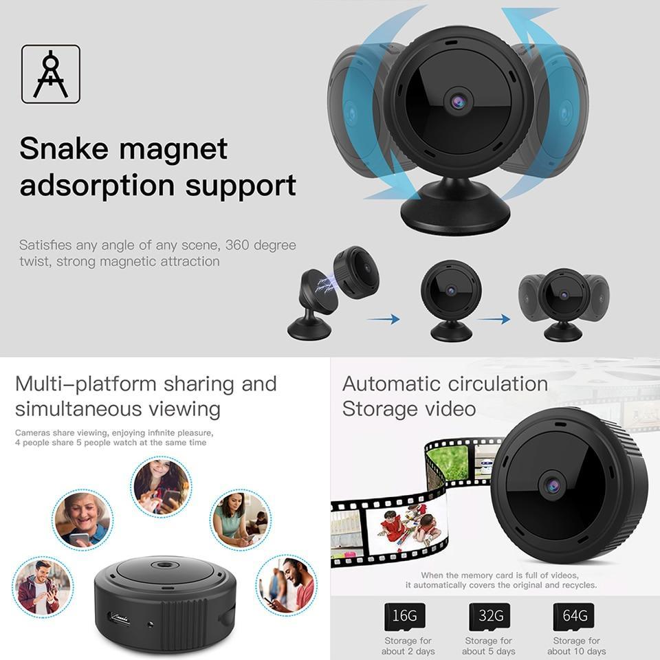 NovaGuard Mini 1080P WiFi Natvision Kamera Til Hjemmet