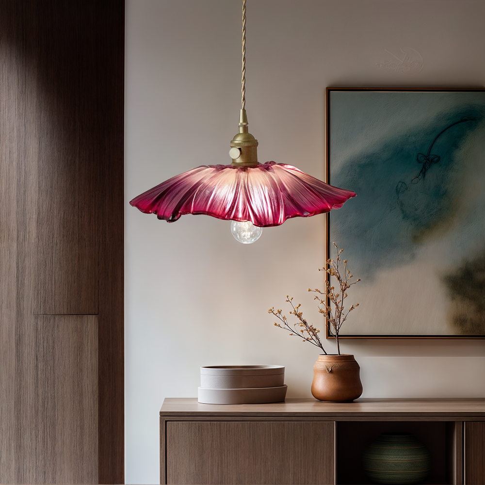 Liora | Pendentif en verre floral