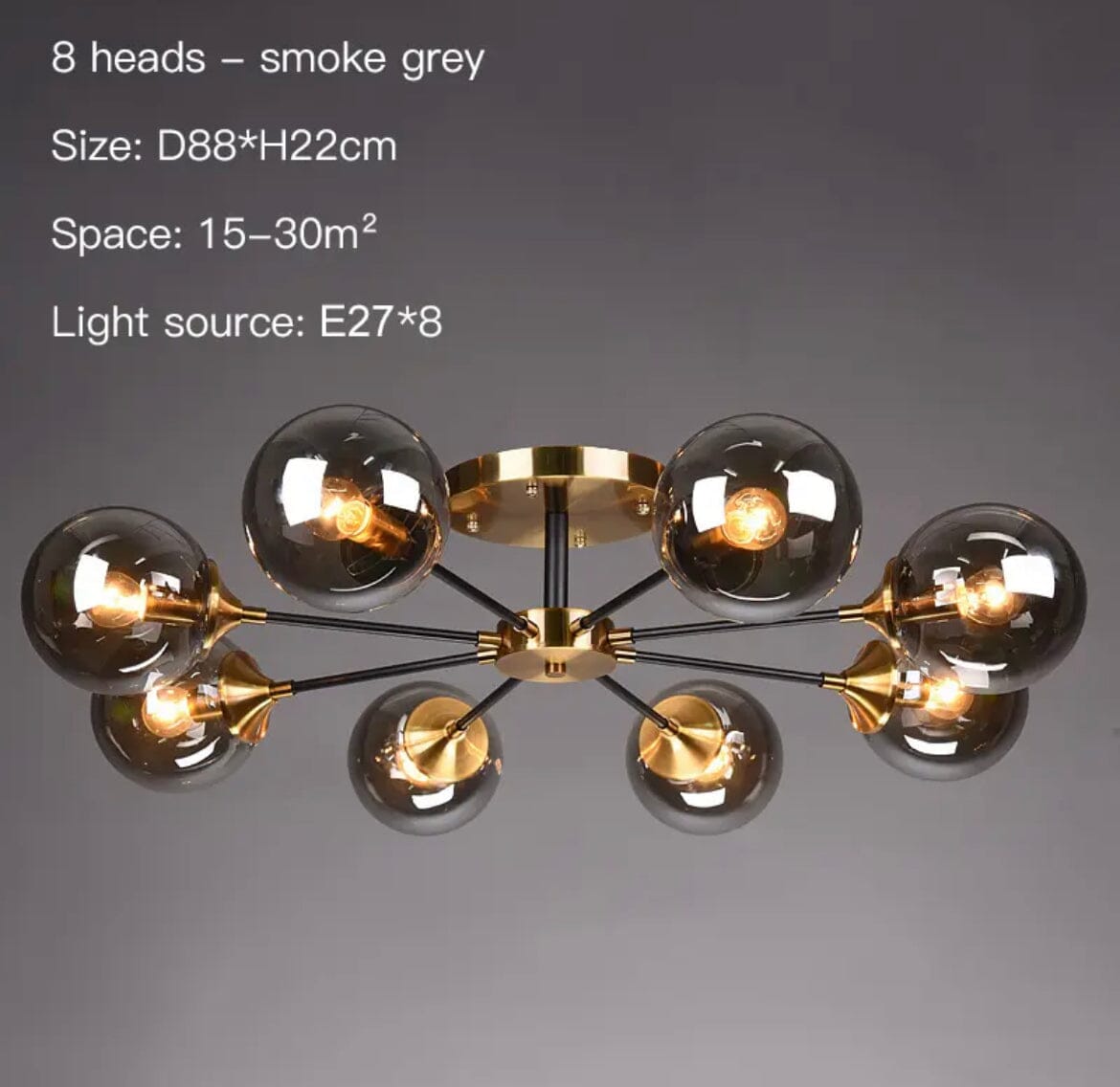 Glass Globe Chandelier in Jade