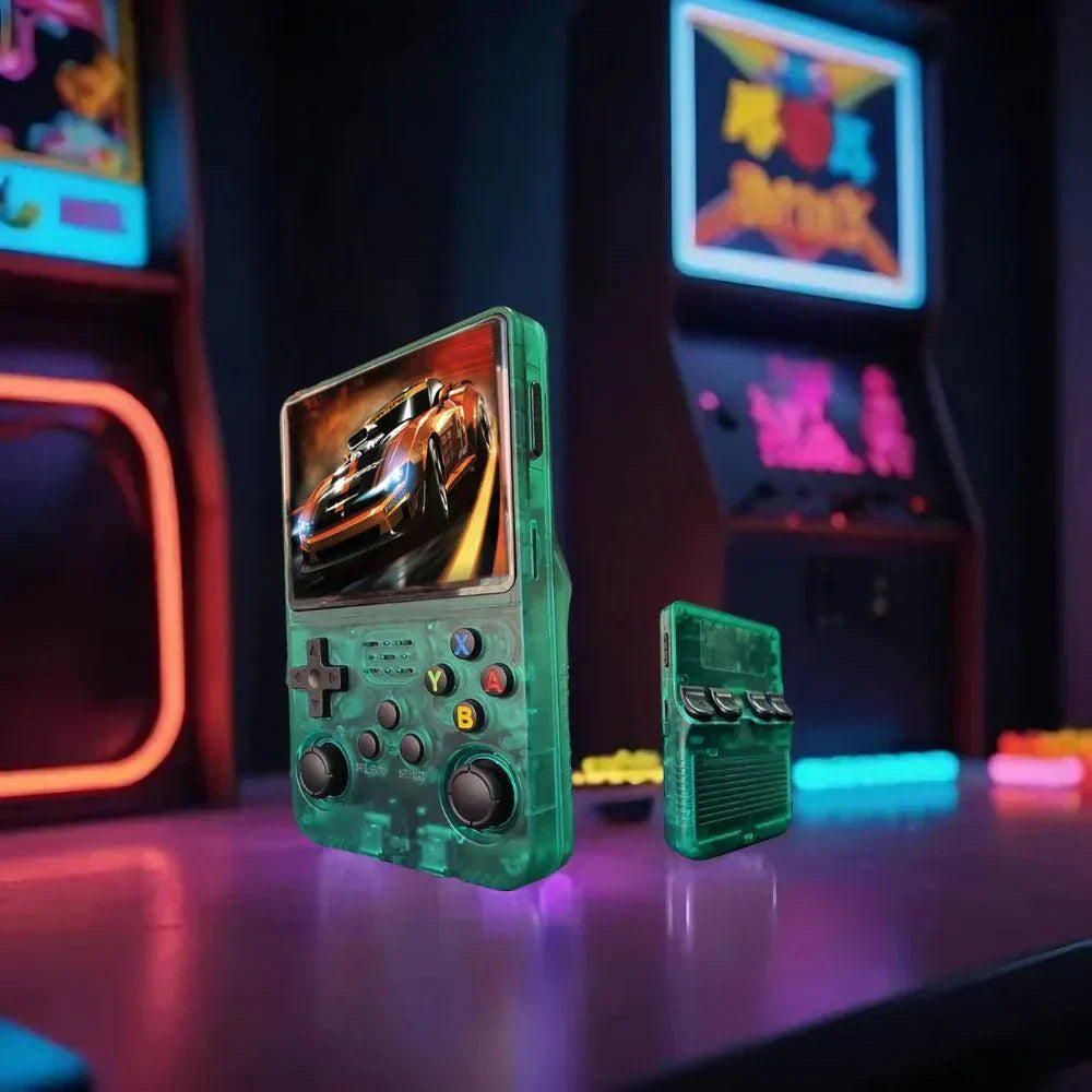 Retro håndholdt spillkonsoll med HD-skjerm og USB-lading