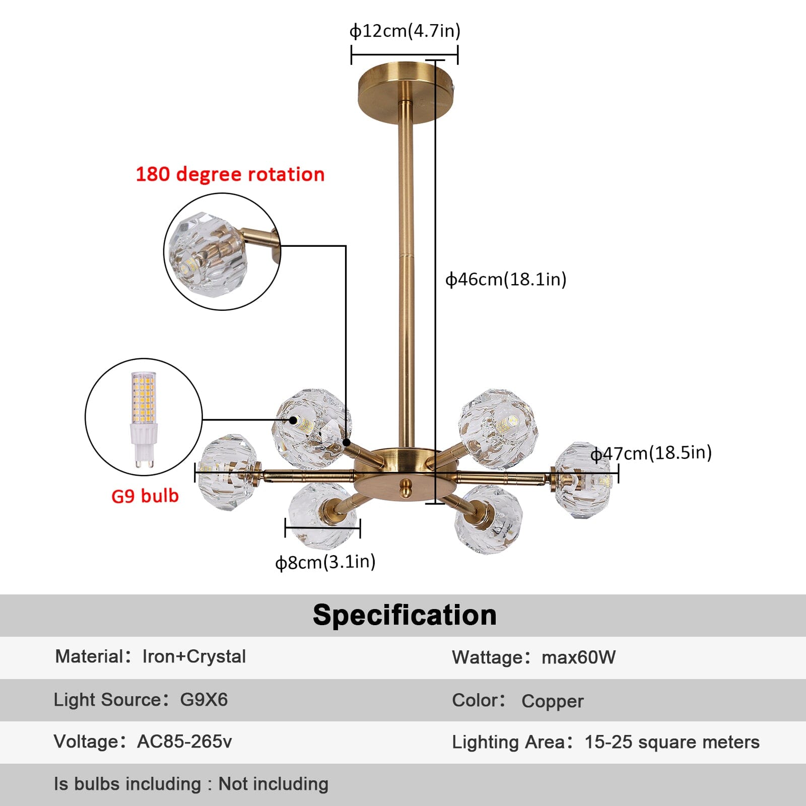Liora | Krystall LED Hengende Lys