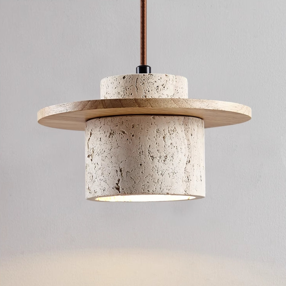 Lirona hängande lampa i travertin i gul grottsten