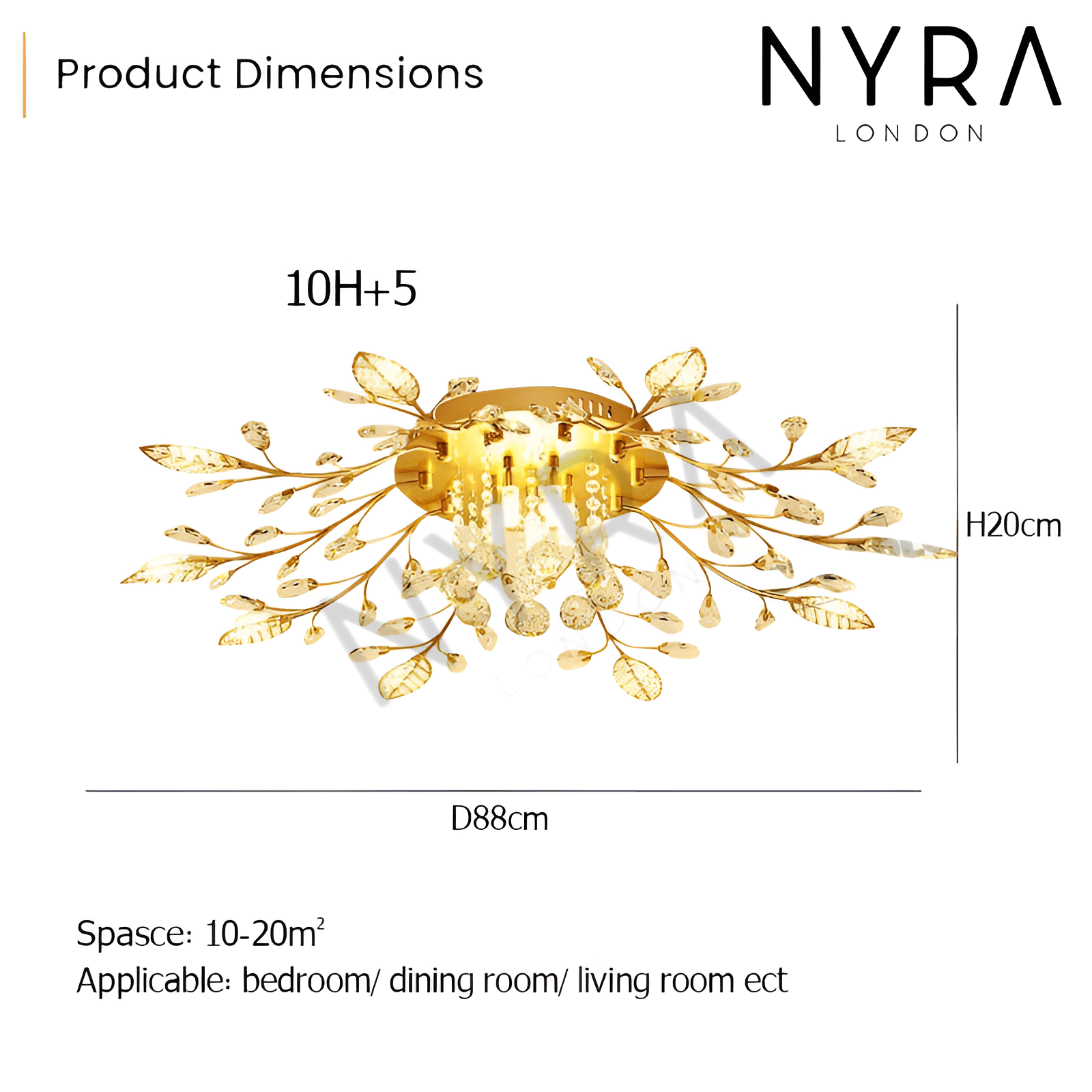 Lunara blomster vegg lysekrone