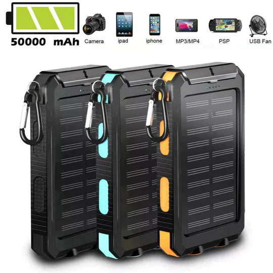 LyraCharge solcelle powerbank 500000mAh IP67 vanntett