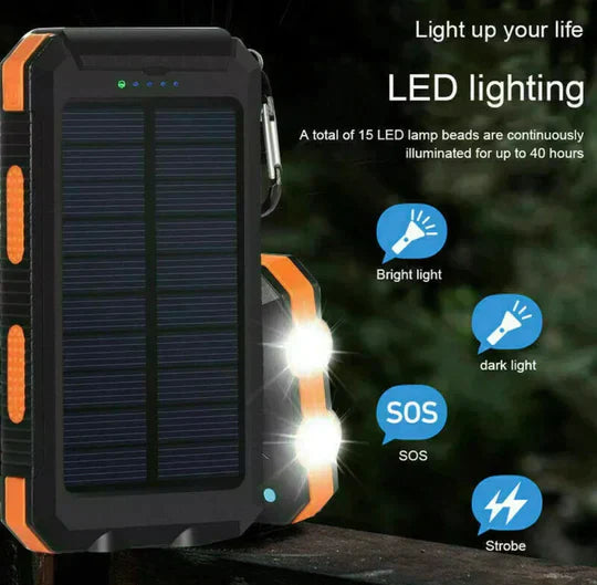 LyraCharge solcelle powerbank 500000mAh IP67 vanntett