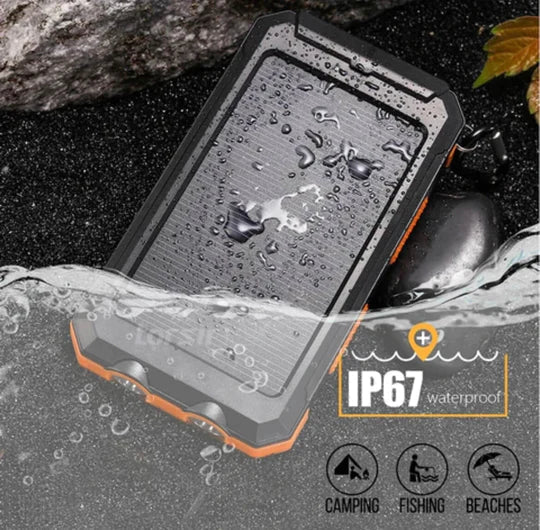 LyraCharge solcelle powerbank 500000mAh IP67 vanntett