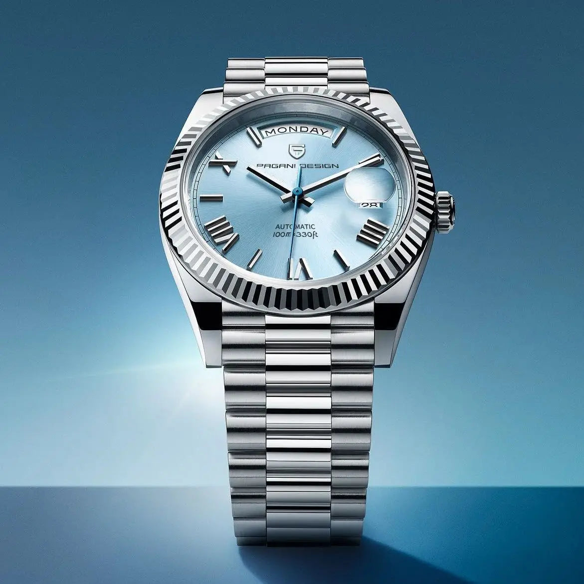 Nolian Stainless Steel Automatic Watch With Calendar