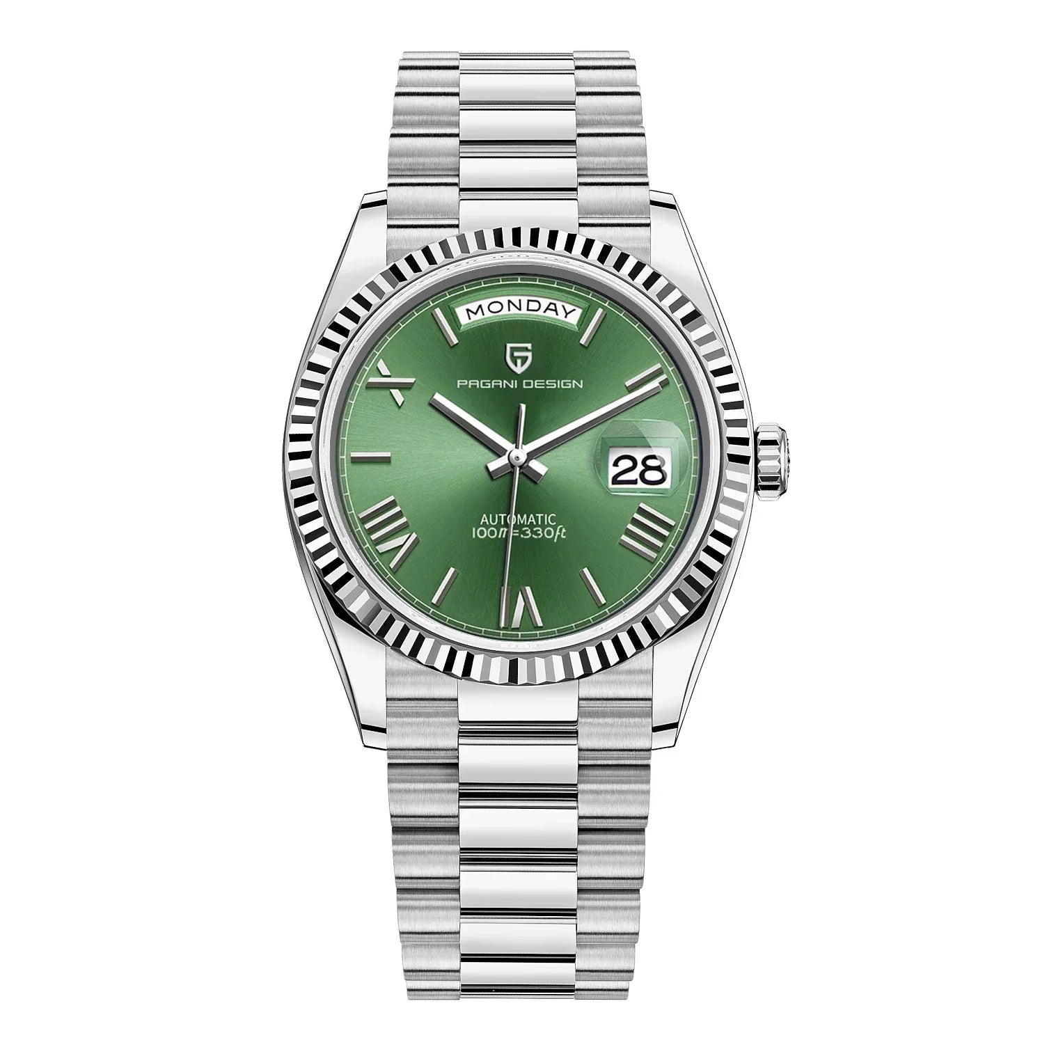Nolian Stainless Steel Automatic Watch With Calendar