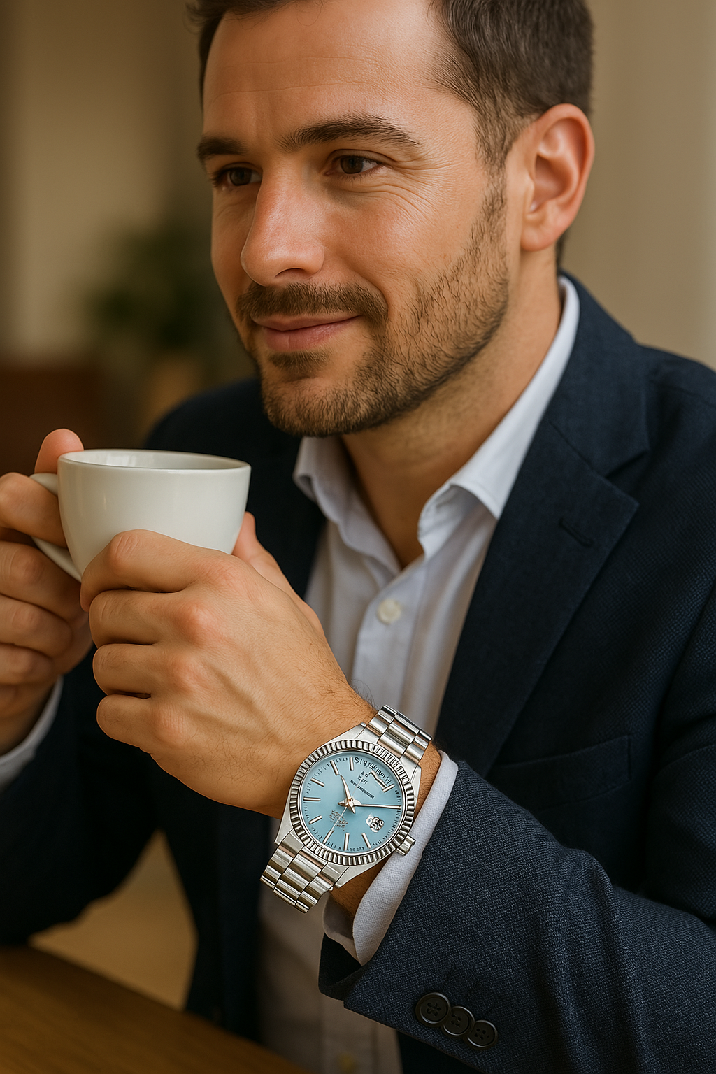 Nolian Stainless Steel Automatic Watch With Calendar