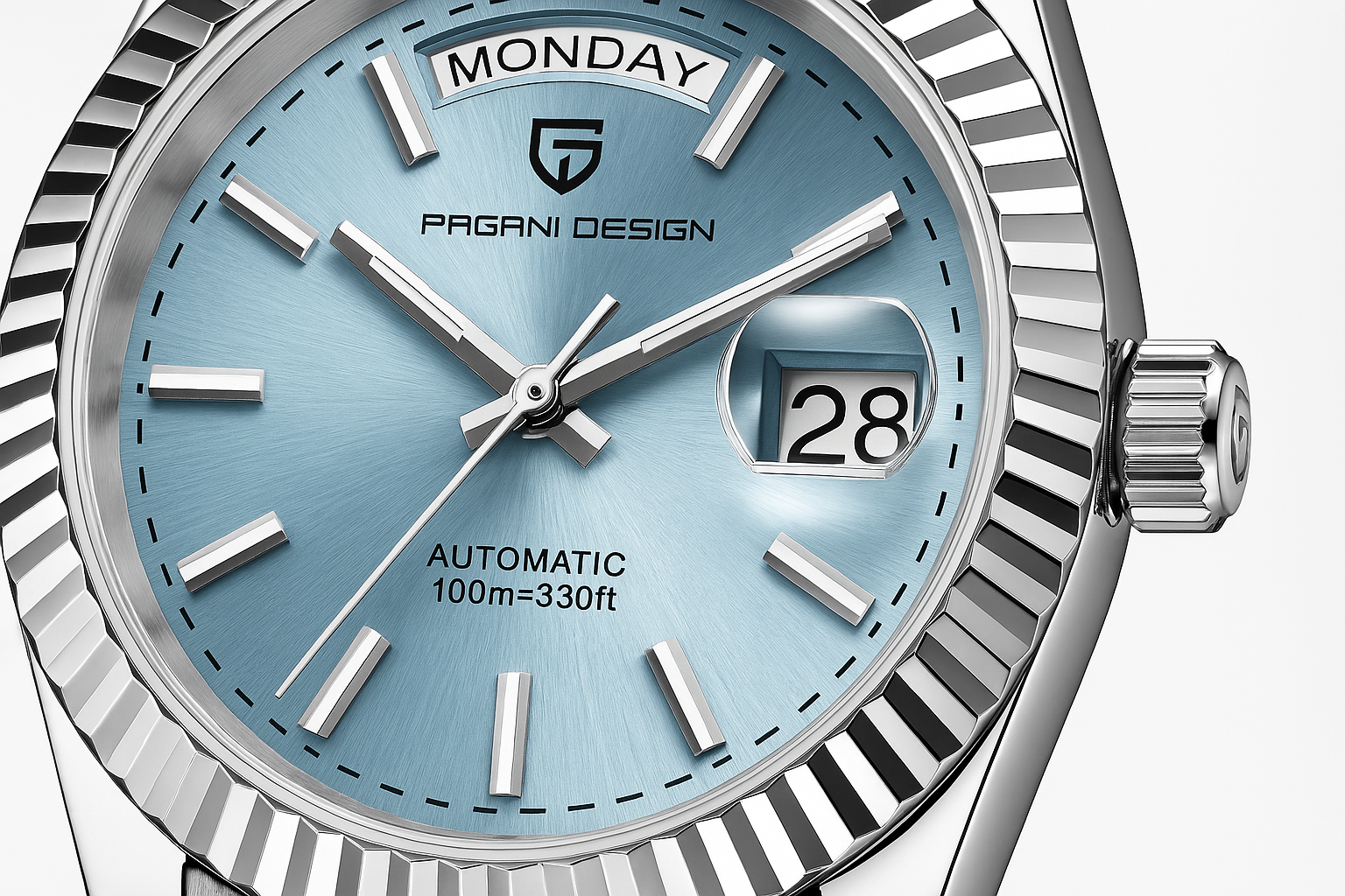 Nolian Stainless Steel Automatic Watch With Calendar