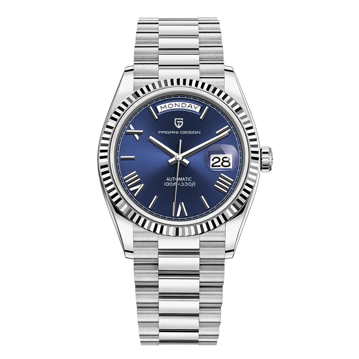 Nolian Stainless Steel Automatic Watch With Calendar