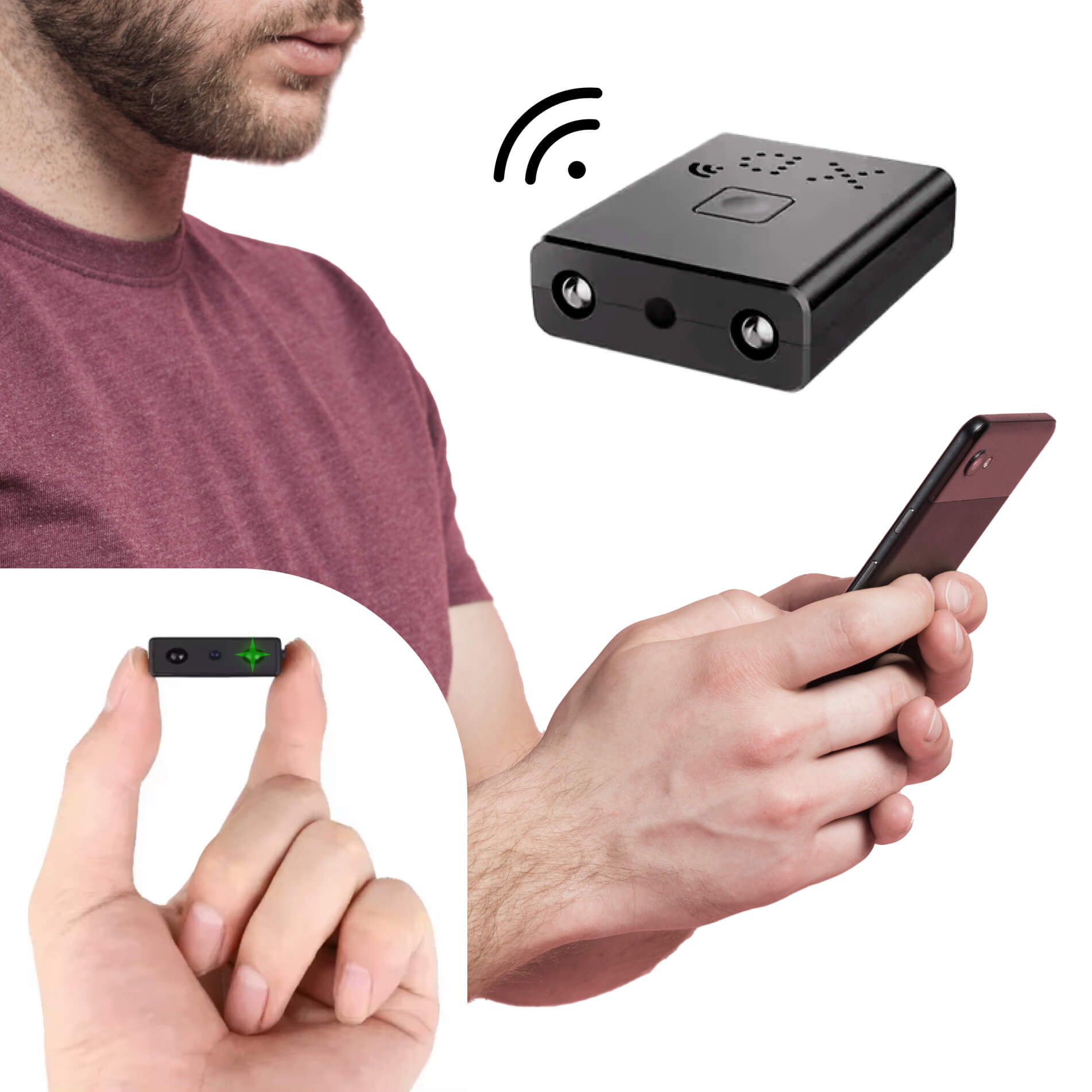 מצלמת ריגול מיני HD עם שמע מובנה ראיית לילה 1080P