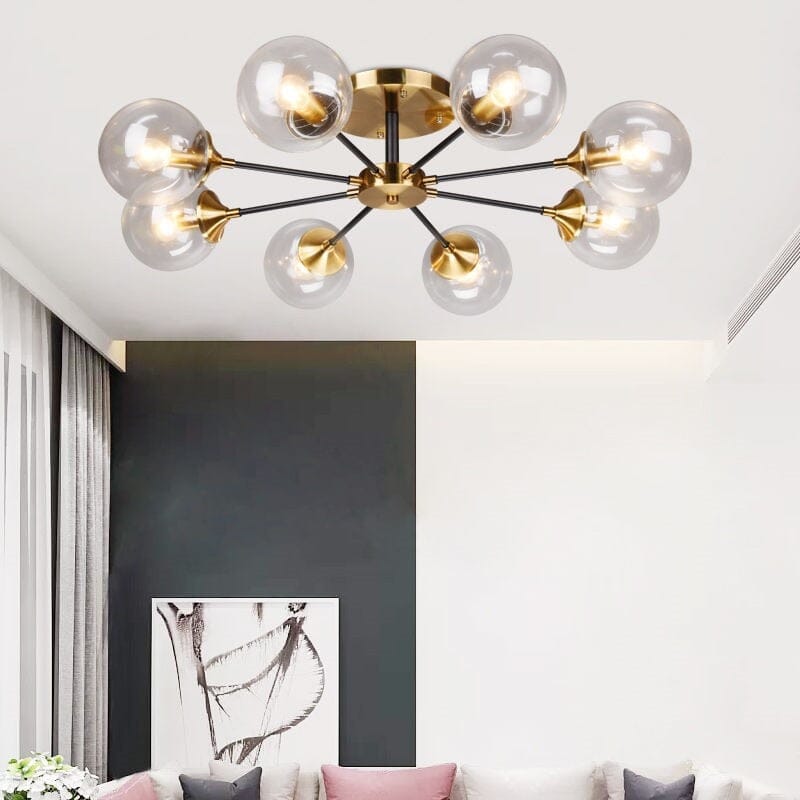 Glass Globe Chandelier in Jade