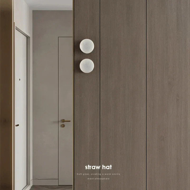 Natural Marble Round LED Wall Light for Indoor Spaces