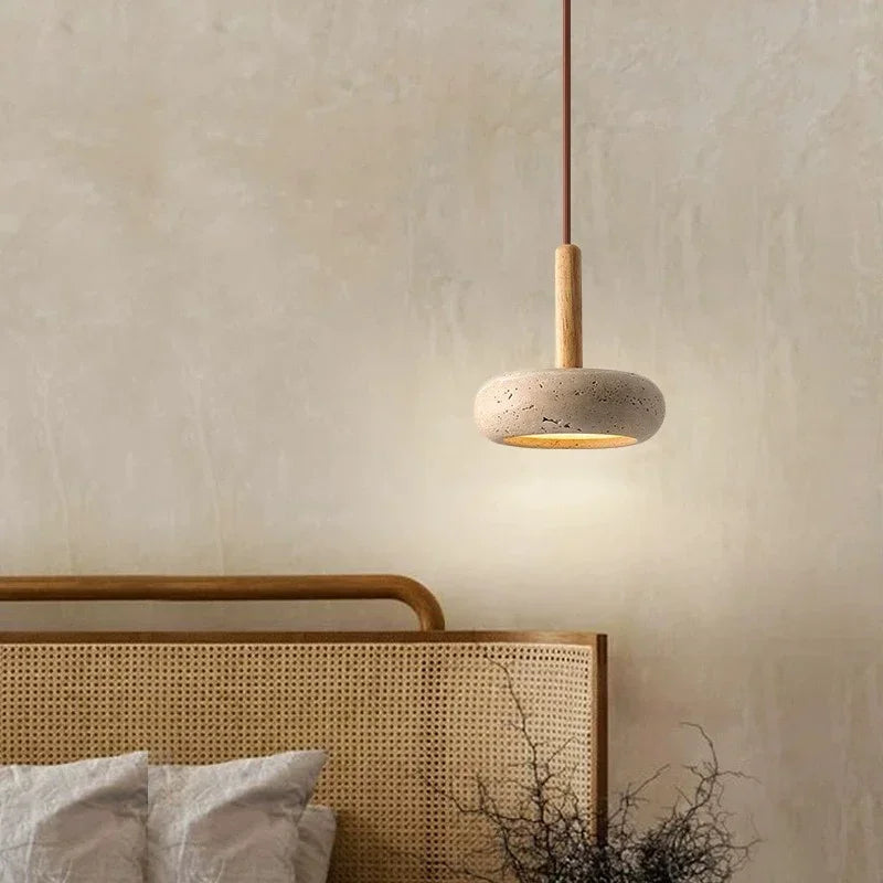 LumaStone Travertine Mini Pendant Light LED for Living Rooms