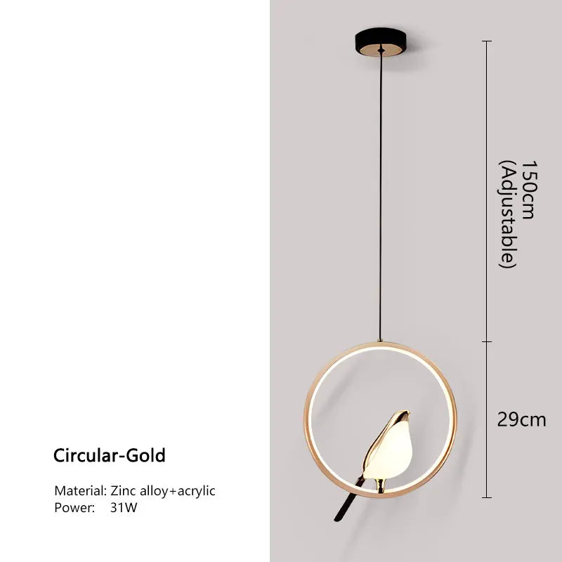 LyraNova Black LED Pendant Light Indoor Ceiling Chandelier