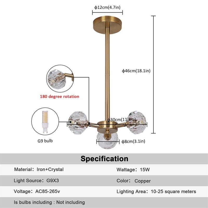 Liora | Suspension LED en cristal