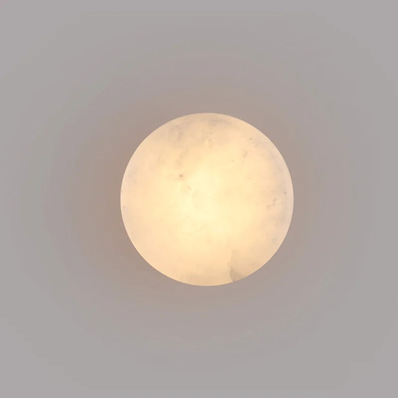 Natural Marble Round LED Wall Light for Indoor Spaces