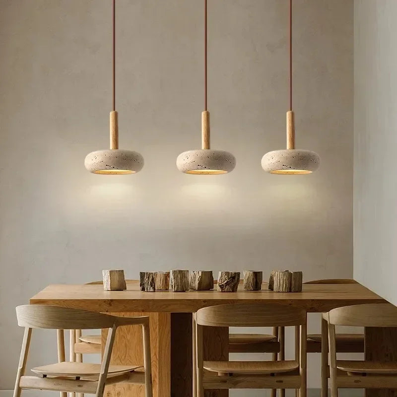 LumaStone Travertine Mini Pendant Light LED for Living Rooms