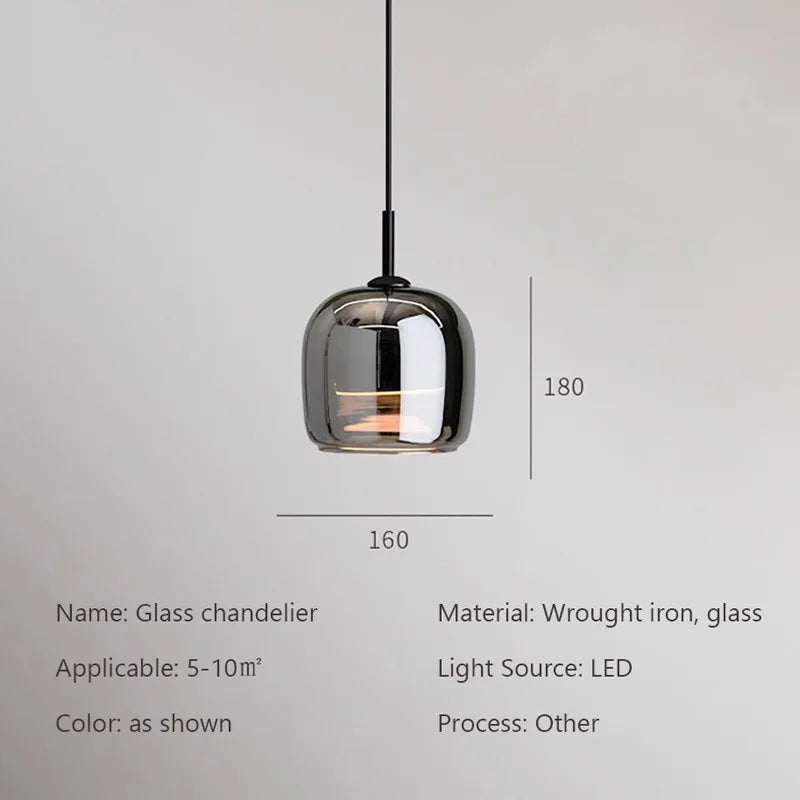 Nordic Glass LED Pendant Light For Modern Chandelier