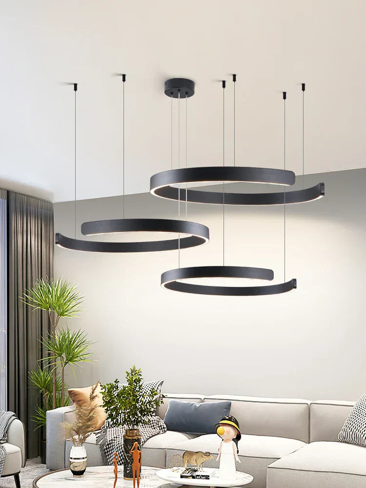 נברשת LED עגולה AerisGlow לחדר מגורים מודרני