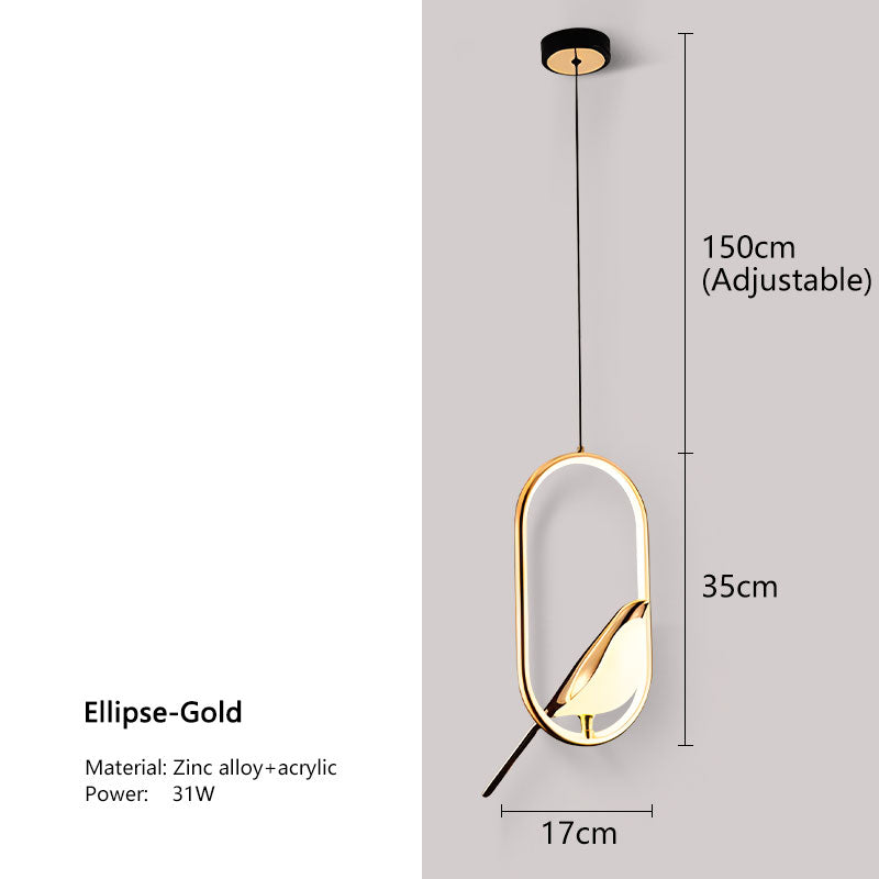 LyraNova Black LED Pendant Light Indoor Ceiling Chandelier