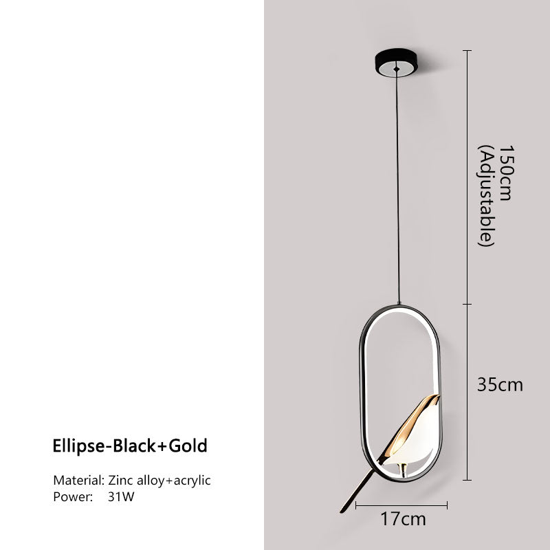 LyraNova Black LED Pendant Light Indoor Ceiling Chandelier