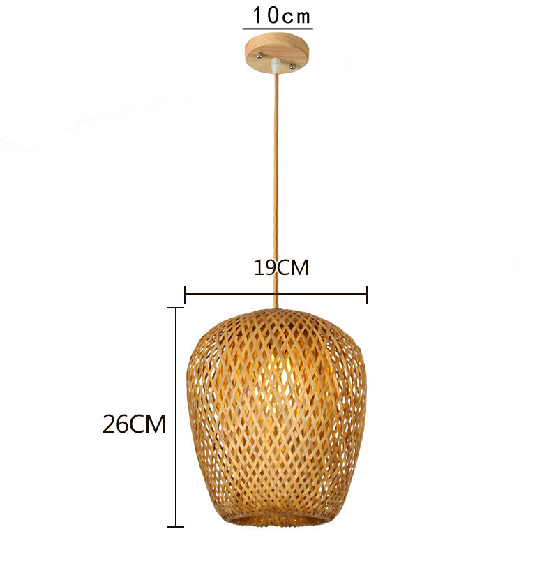 KiraBamboo ニットペンダントライト 中国風 手作り