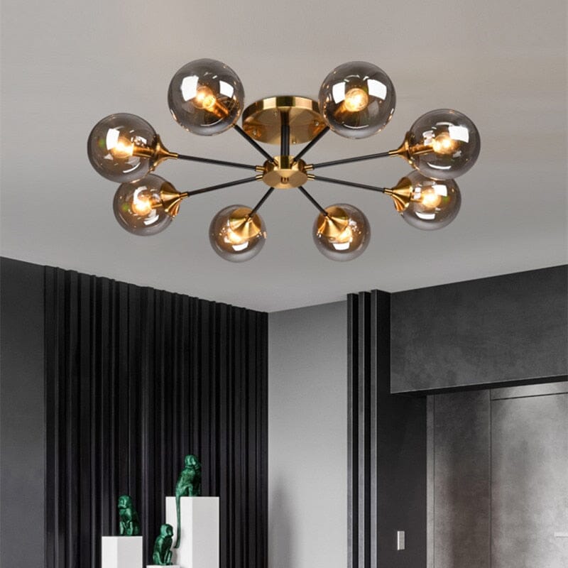 Glass Globe Chandelier in Jade