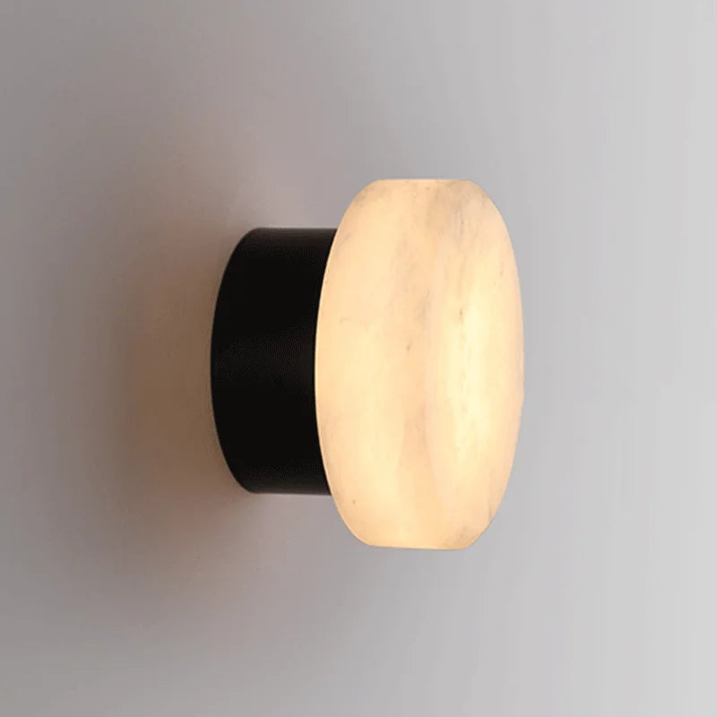 Natural Marble Round LED Wall Light for Indoor Spaces