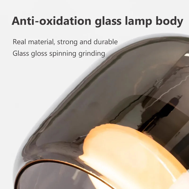 Nordisk glas LED-hänglampa för modern ljuskrona