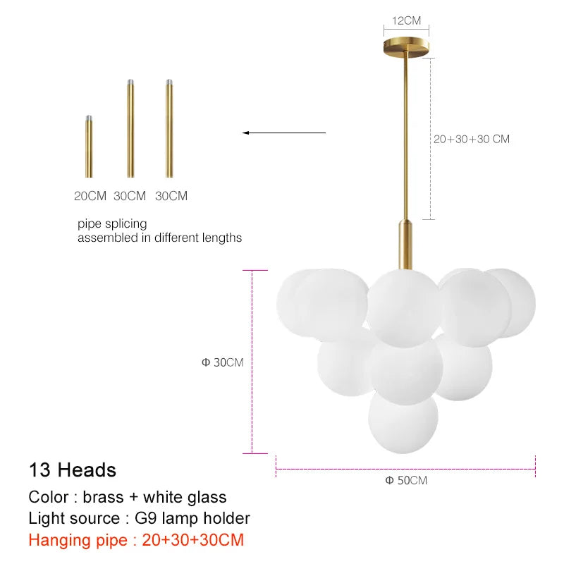 קנדל תלוי LED עם חמישה ראשים Kestrel Iron