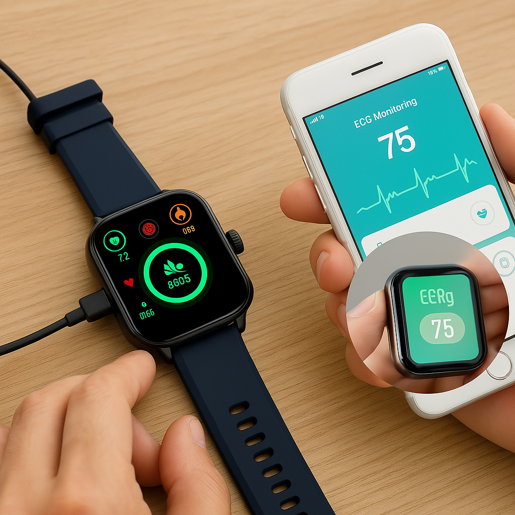 AstraVibe Pro Health Watch With EKG, BP and HR, iOS/Android
