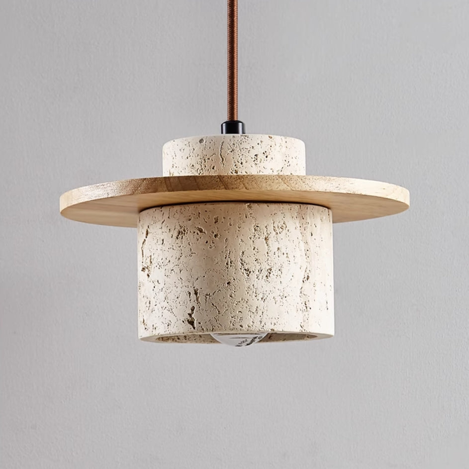 Lirona hängande lampa i travertin i gul grottsten