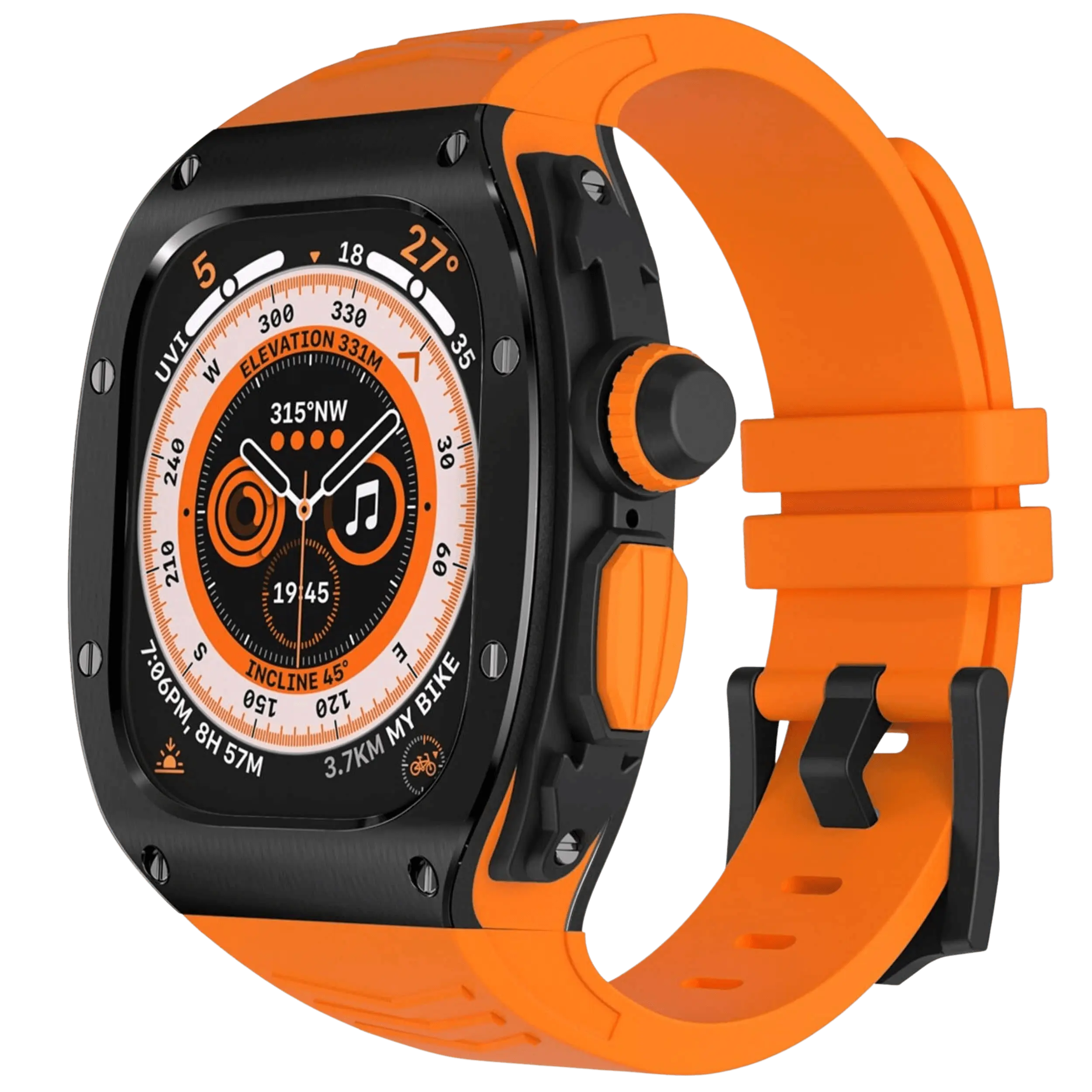 מארז מנירוסטה ורצועת סיליקון ל-Apple Watch Ultra של Xyra