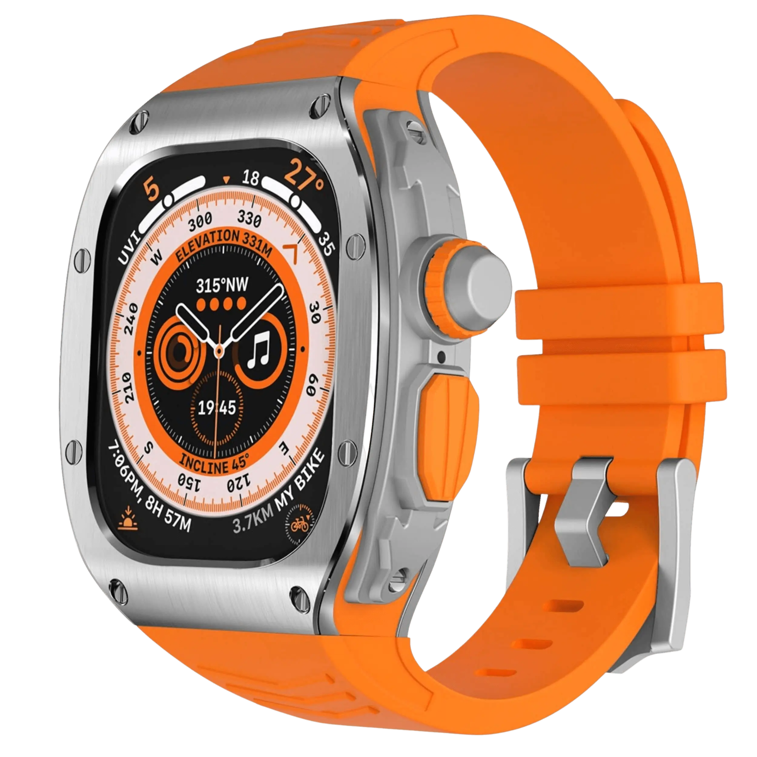 מארז מנירוסטה ורצועת סיליקון ל-Apple Watch Ultra של Xyra