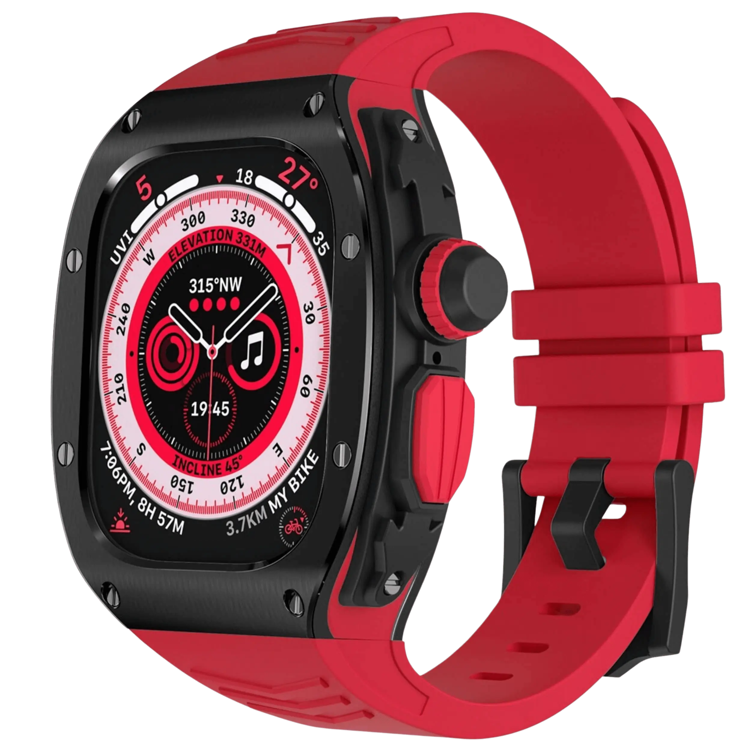 מארז מנירוסטה ורצועת סיליקון ל-Apple Watch Ultra של Xyra