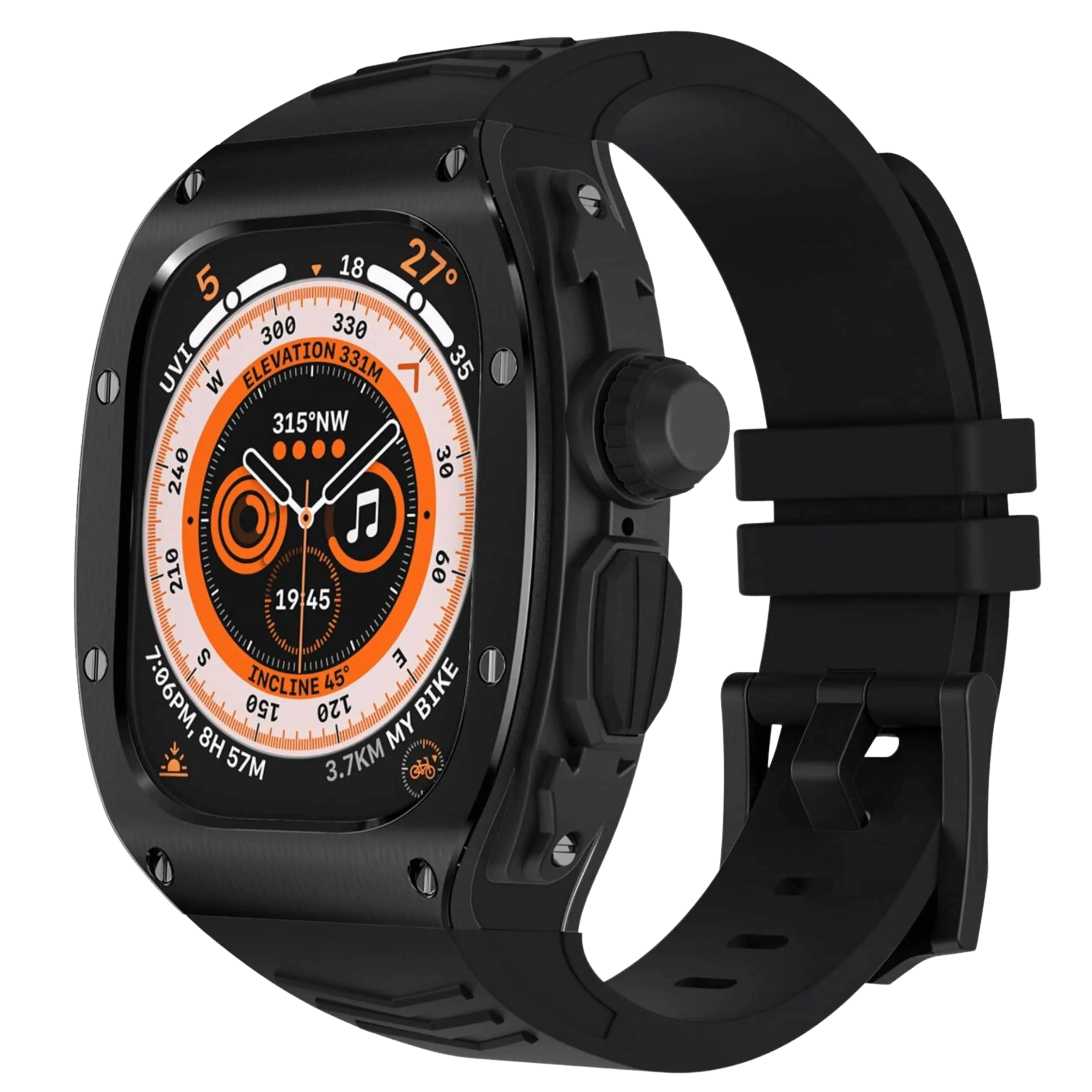 מארז מנירוסטה ורצועת סיליקון ל-Apple Watch Ultra של Xyra