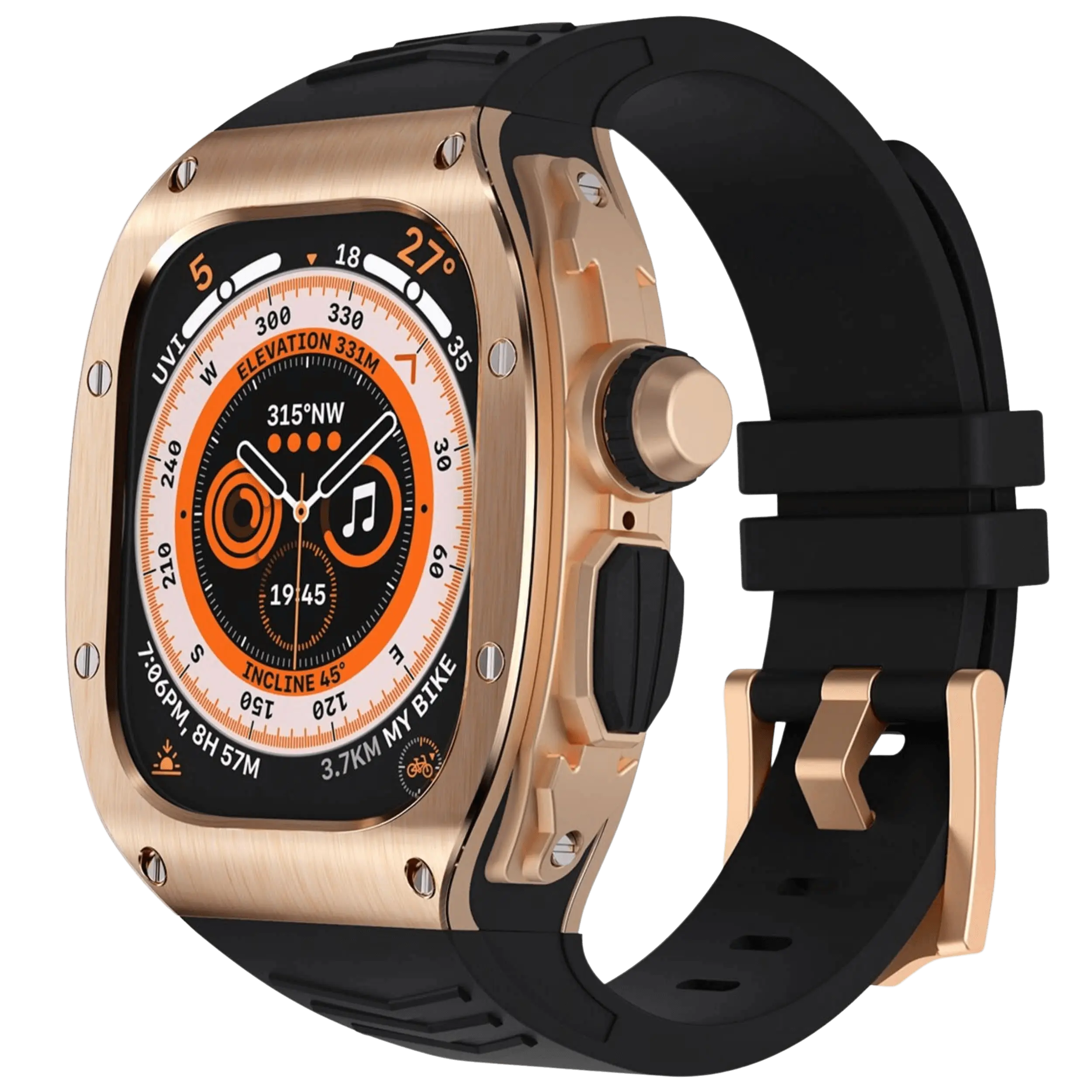 מארז מנירוסטה ורצועת סיליקון ל-Apple Watch Ultra של Xyra