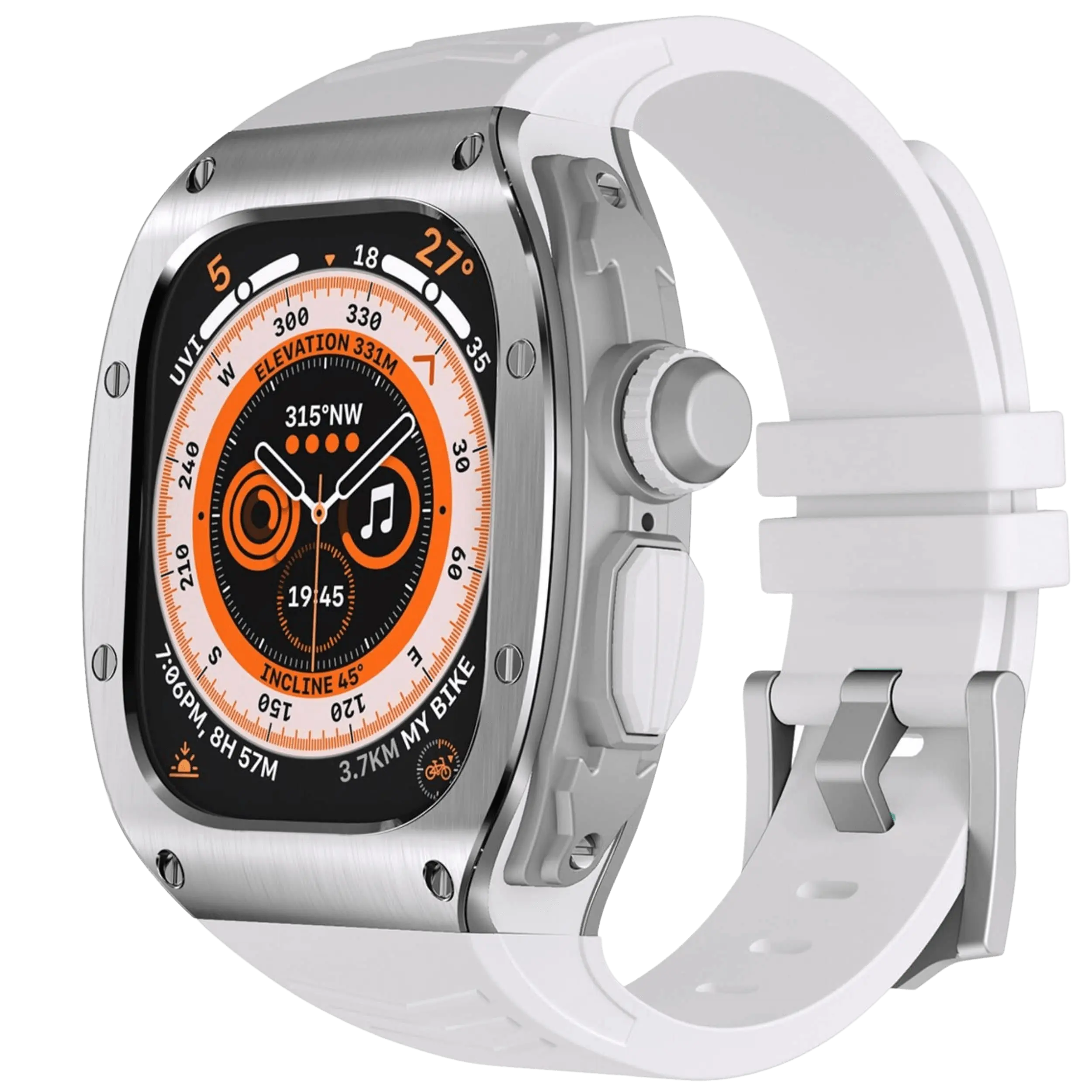 מארז מנירוסטה ורצועת סיליקון ל-Apple Watch Ultra של Xyra
