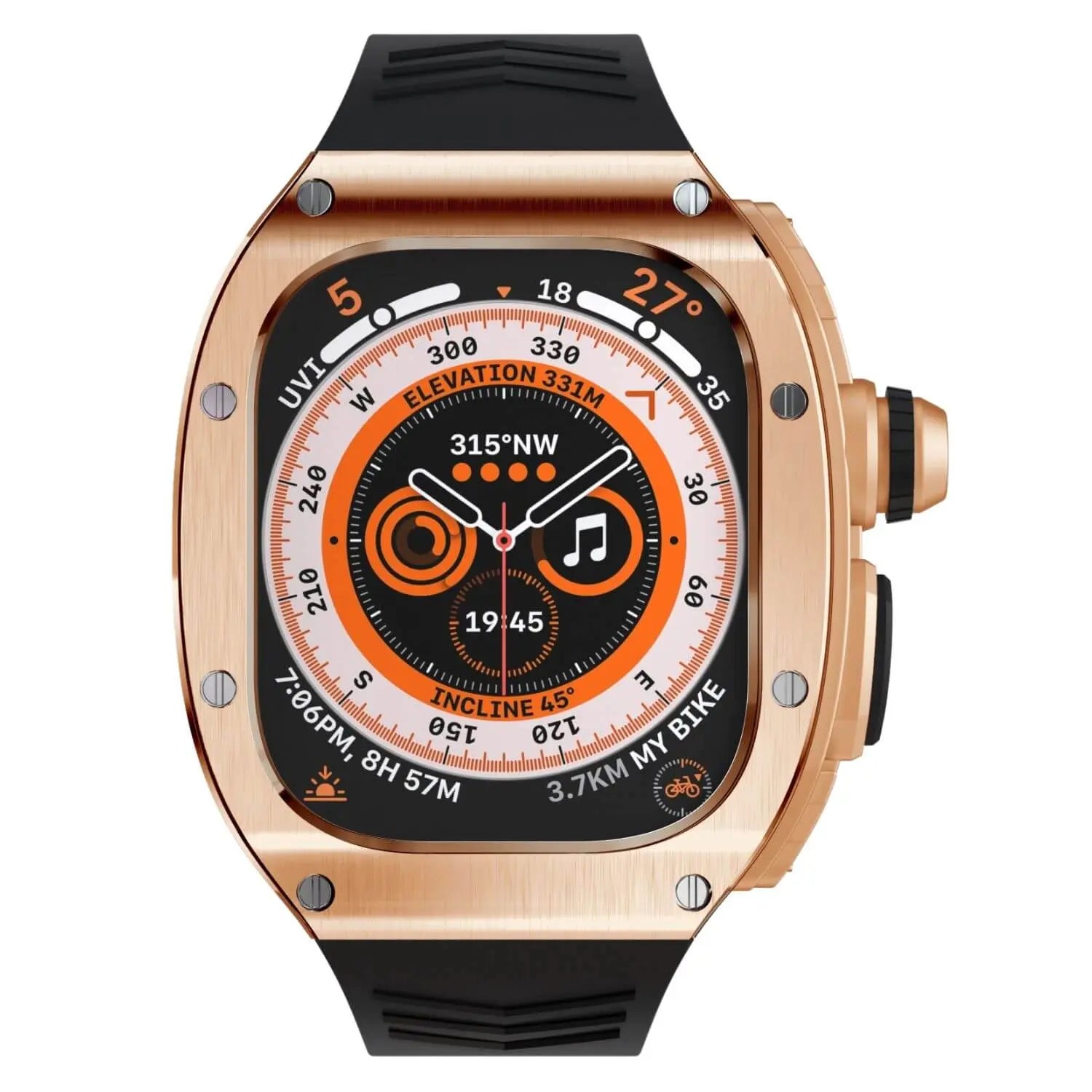 מארז מנירוסטה ורצועת סיליקון ל-Apple Watch Ultra של Xyra