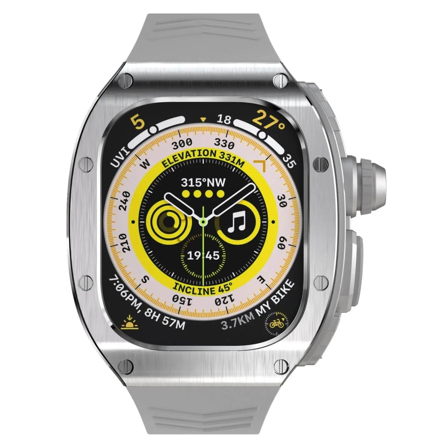 מארז מנירוסטה ורצועת סיליקון ל-Apple Watch Ultra של Xyra